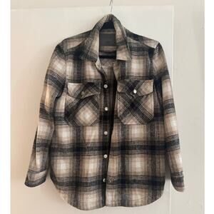 Blank NYC Brown Flannel Jacket XS - Wool Layering Shacket